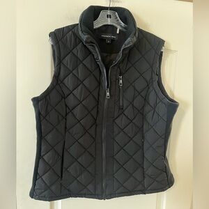 Andrew Marc Black Quilted Vest Zipper Closure Women’s Size XL